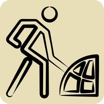 Icon Human Impact. related to Climate Change symbol. hand drawn style. simple design editable. simple illustration vector