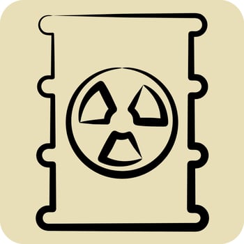 Icon Nuclear Pollution. related to Climate Change symbol. hand drawn style. simple design editable. simple illustration vector