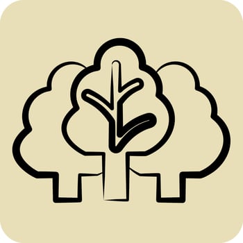 Icon Vegetation. related to Climate Change symbol. hand drawn style. simple design editable. simple illustration vector