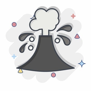 Icon Volcanic Eruptions. related to Climate Change symbol. comic style. simple design editable. simple illustration vector