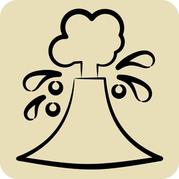 Icon Volcanic Eruptions. related to Climate Change symbol. hand drawn style. simple design editable. simple illustration vector