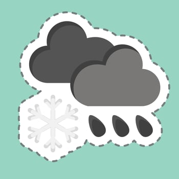 Sticker line cut Cloud Cover and Precipitation. related to Climate Change symbol. simple design editable. simple illustration vector