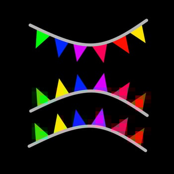 illustration of decorative flags having different colors vector