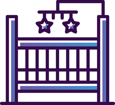 Baby Crib Vector Icon Design
