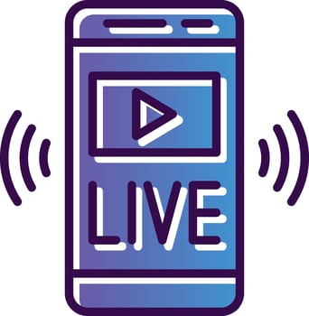 Video Stream Vector Icon Design