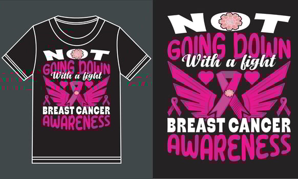 Not going down with a fight breast cancer awareness t-shirt design vector