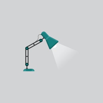Table lamp icon in green colors, flat vector illustration isolated on white background.