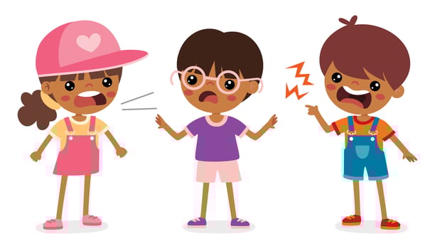 Cartoon Illustration Of Kids Quarrel vector