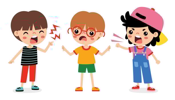 Cartoon Illustration Of Kids Quarrel vector