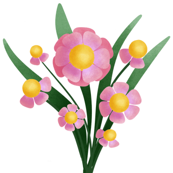 Flower Love and vase cute png