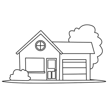 house coloring pages for kids vector