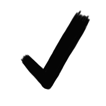 a black check mark on a transparent background png