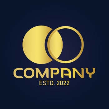 Vector golden shape and monochromatic one. Abstract emblem, design concept, logo, logotype element for template.