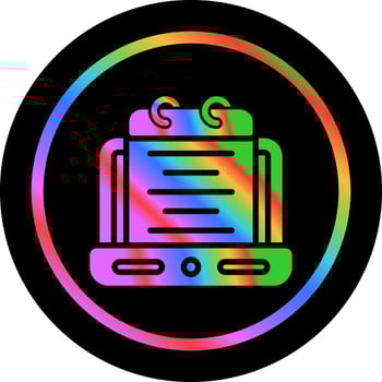 Laptop with notepad Vector Icon