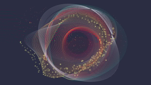 Abstract space nebula ring outer space circular ring background in different layer color. vector