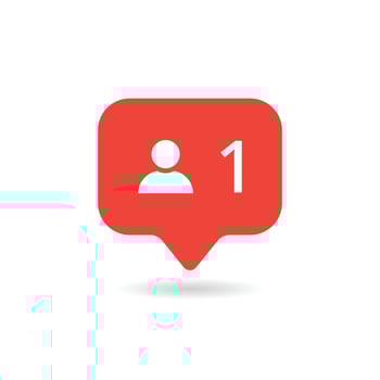Follower notification icon. Social media notifications icon vector
