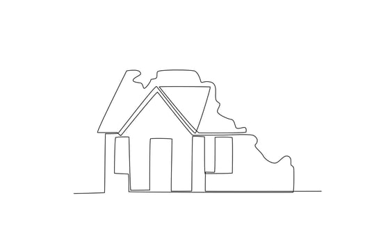 A house destroyed by the earthquake vector