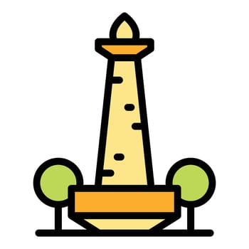 Jakarta monument icon vector flat