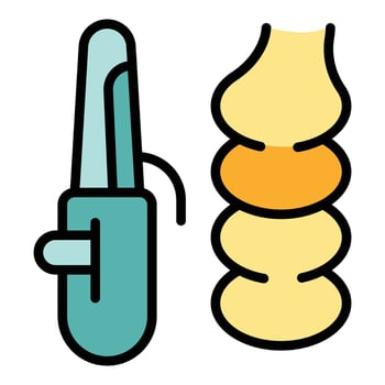 Home hair straightener icon vector flat