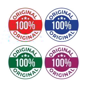 Abstract Vector 100 Percent Original Tag Colorful Icon Design Template