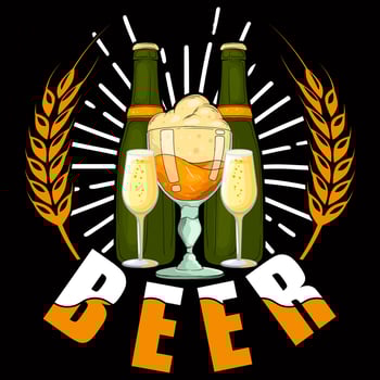 Beer T-shirt vector elements
