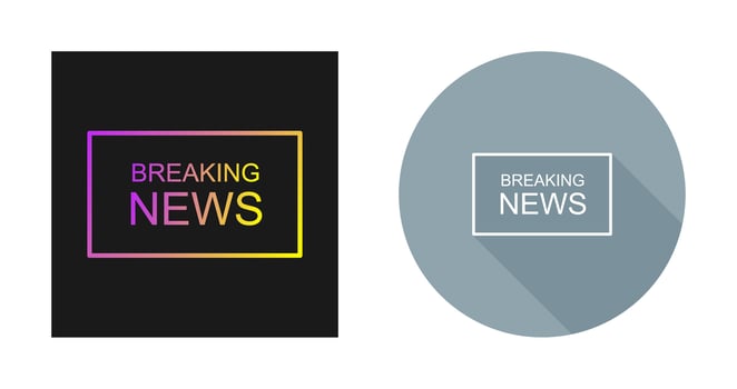 Breaking News on TV Vector Icon