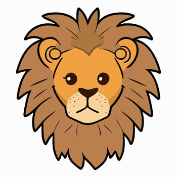 Lion Symbol Cute Lion Cartoon vector
