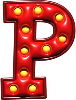 Shiny Red 3D Uppercase Letter P png