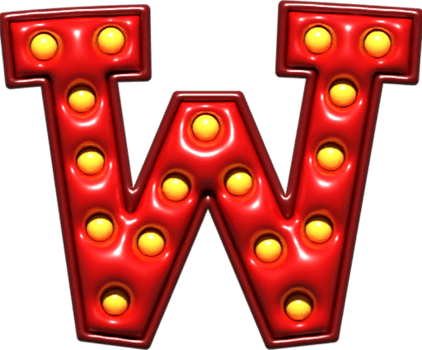 Shiny Red 3D Uppercase Letter W png