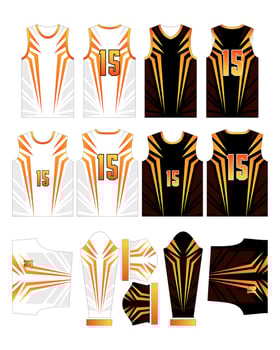 Sharp red Jersey Design Sportswear Pattern Template vector