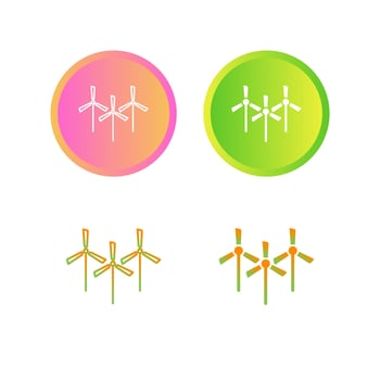 Multiple Windmills Vector Icon