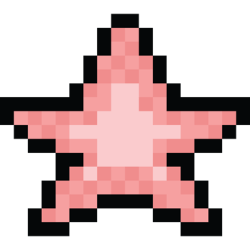 Pixel art Pink starfish icon png