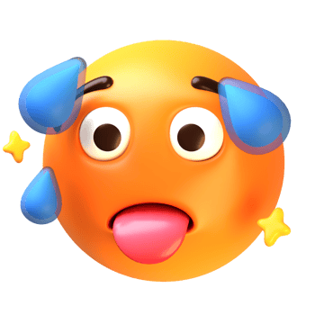 Heatstroke face 3D Emoji Icon png