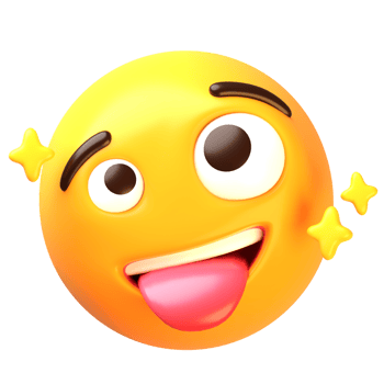 Joking face 3D Emoji Icon png