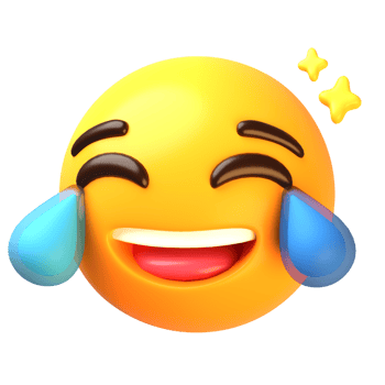 Laughing face with tears 3D Emoji Icon png
