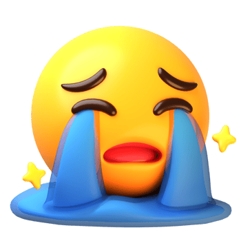 Loudly Crying Face 3D Emoji Icon png