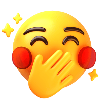 Oops blushing laughing 3D Emoji Icon png