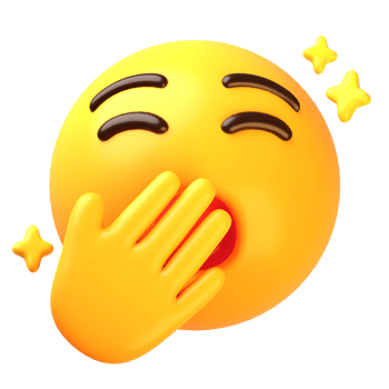 Sleepy yawning 3D Emoji Icon png