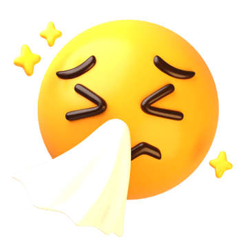 Sneezing face 3D Emoji Icon png