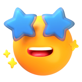 Smiling face with star eyes 3D Emoji Icon png