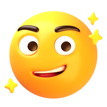 Smirking face 3D Emoji Icon png