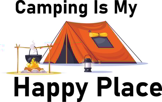 Camping is my happy place t-shirt design vector