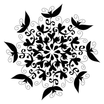 Black tribal mandala element illustration design. Perfect for tattoos, icons, background elements and wallpapers, stickers vector