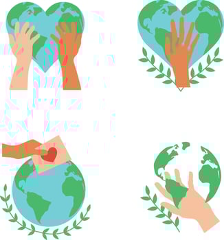 World Humanitarian Day Vector Symbol Set