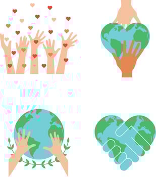 World Humanitarian Day Vector Symbol Set