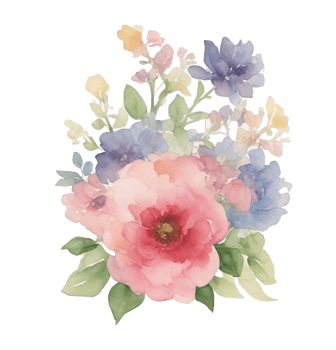 Flower watercolor clip art AI generated png