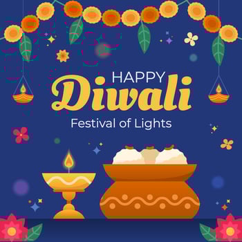 Oil Lamp And Sweets On Diwali Festival Day vector