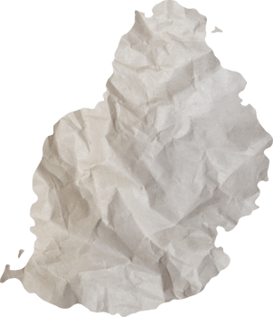 mauritius island map paper texture cut out on transparent background. png