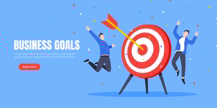 Goal achievement business concept sport target icon and arrow in the bullseye. vector
