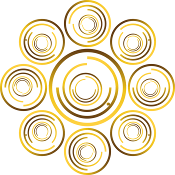 abstract gold geometric ornament png